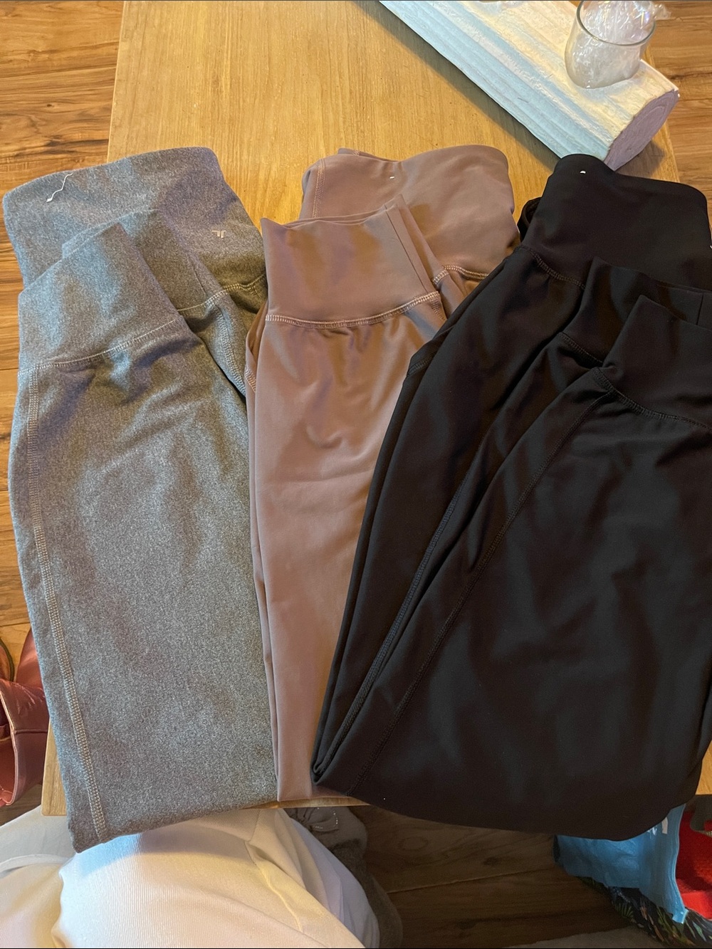 3-Pack High-Rise joggers in Gray, Mauve, and Black